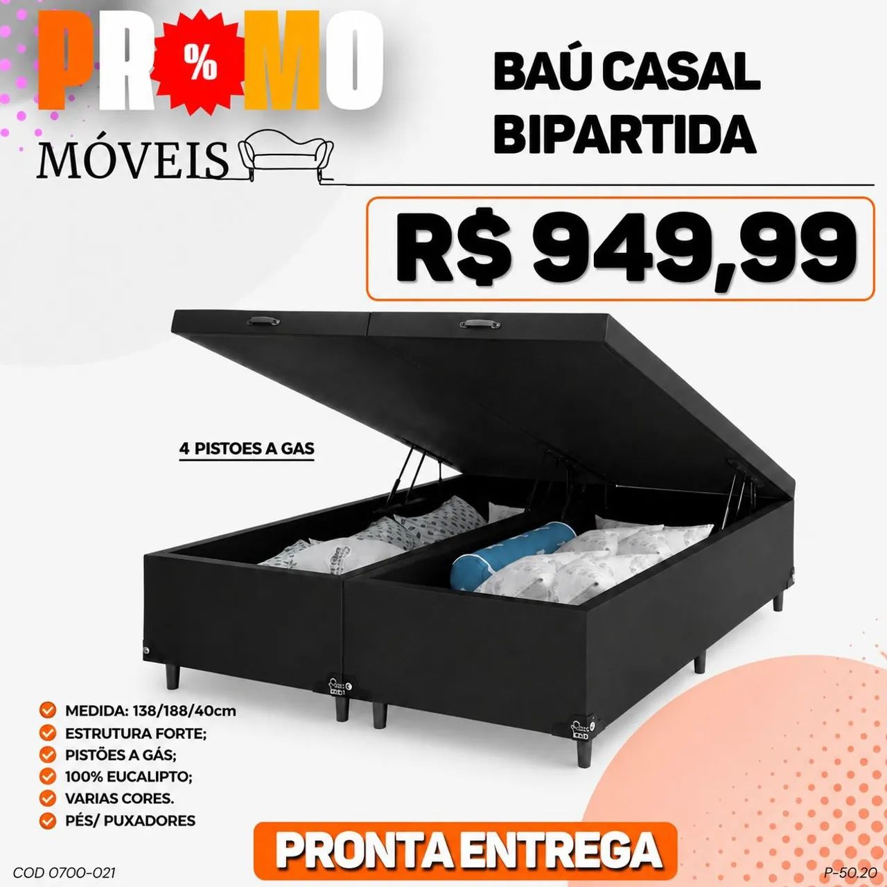 Base Baú Casal  Bipartido  - Foto 3