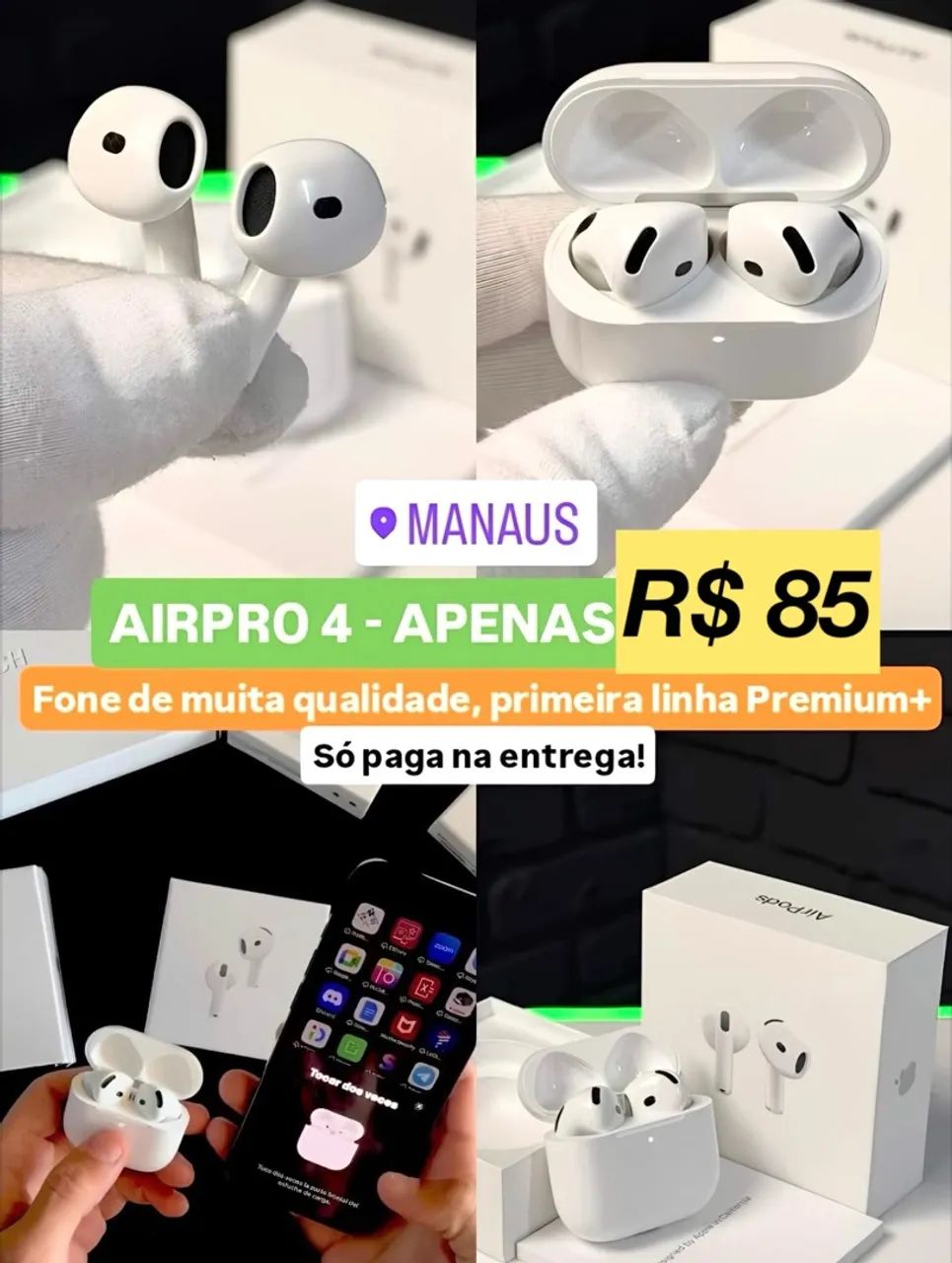 Fone Bluetooth AirPods Pro 4 
