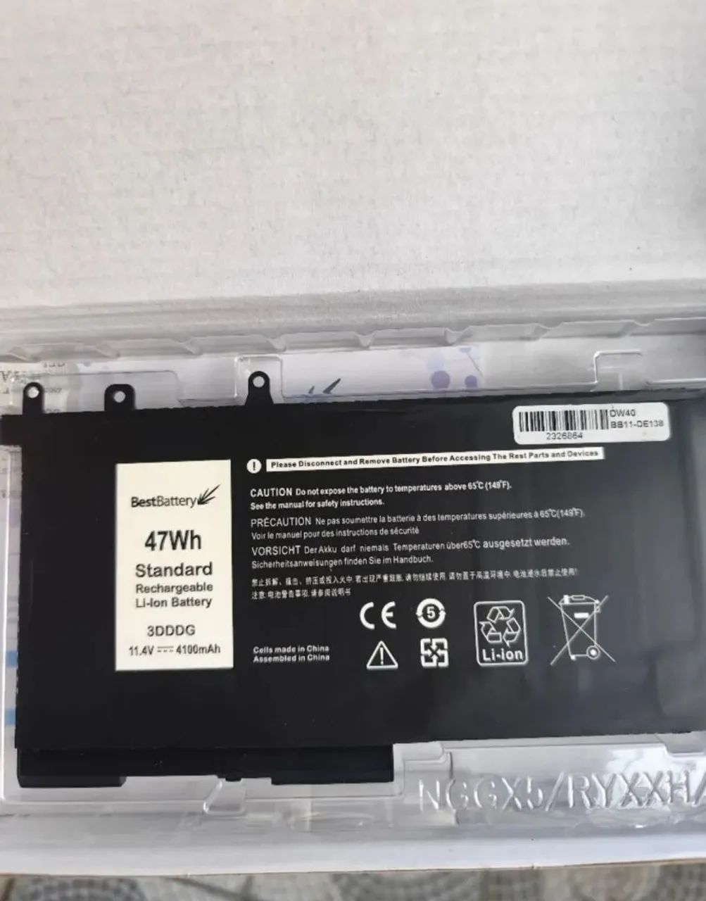 Bateria para notebook Dell Latitude 5480/5580. Nova e na caixa.