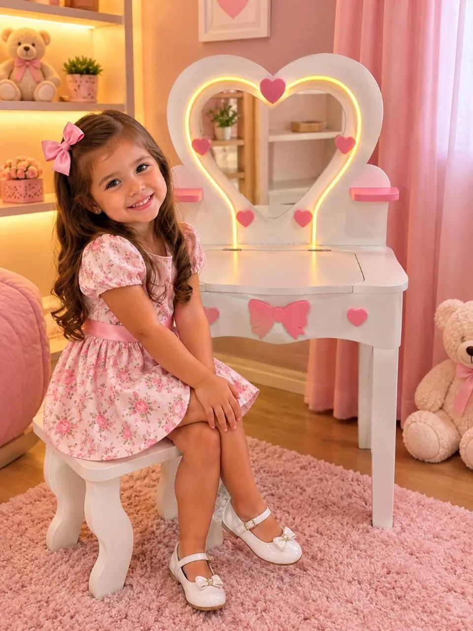 Penteadeira infantil com led nova 