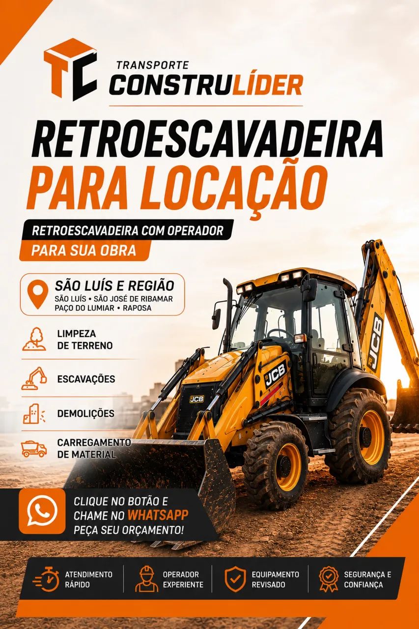 Aluguel de retroescavadeira 