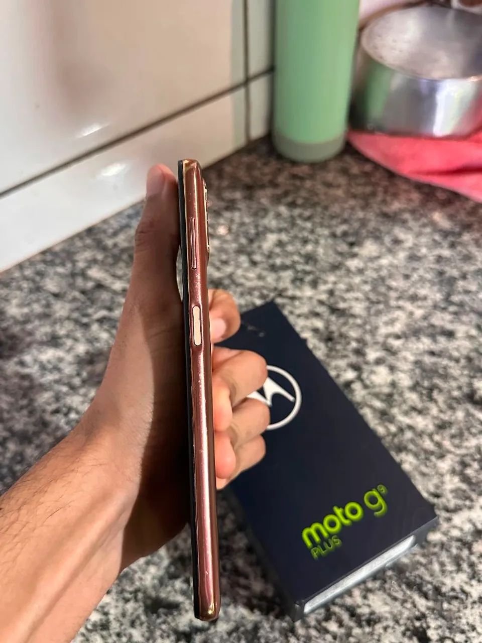 Celular Moto G9 Plus, cor Rose, 128 gb 4 ram - Foto 3