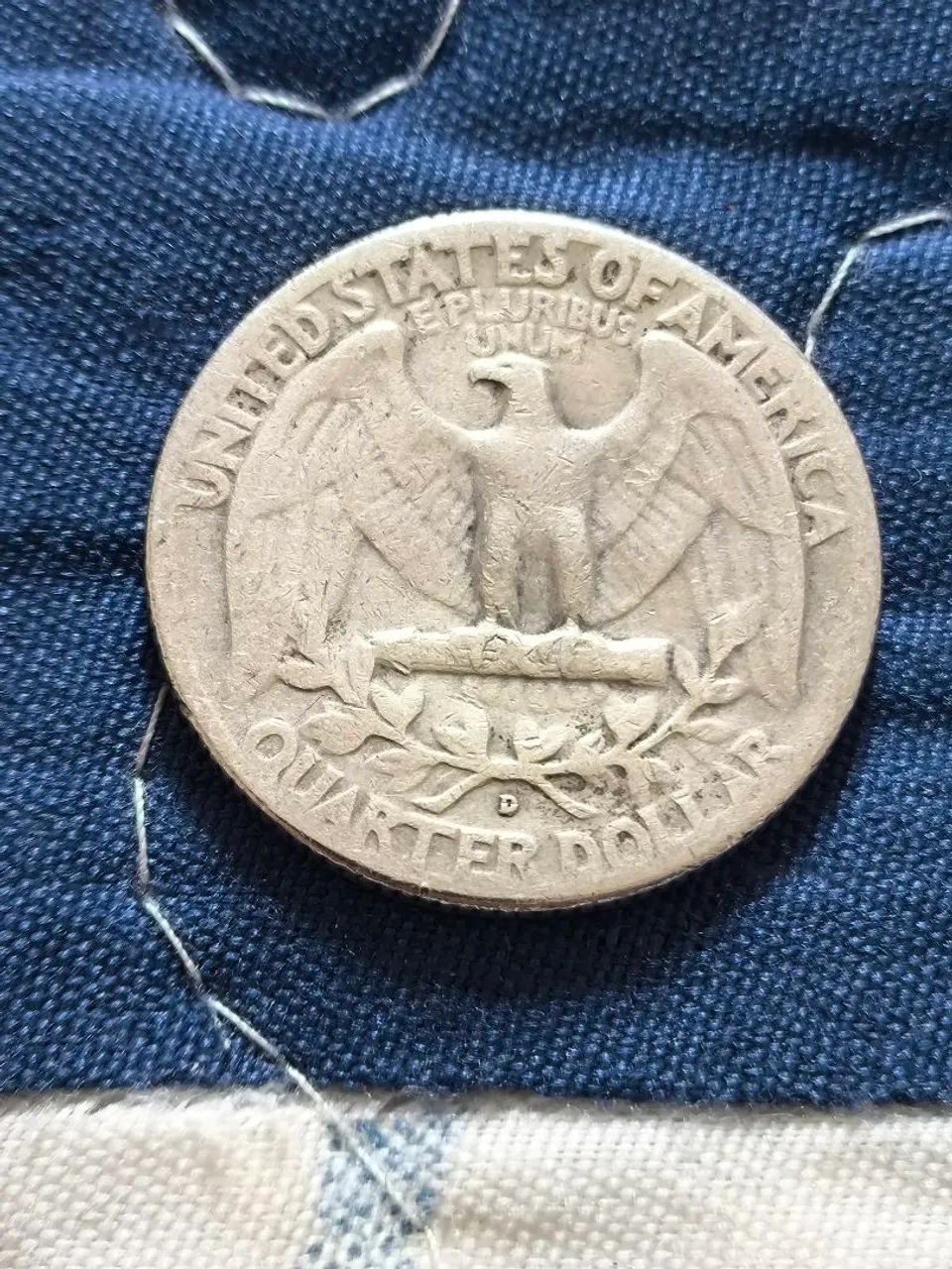 Moeda antiga quarter dollar de prata. - Foto 2