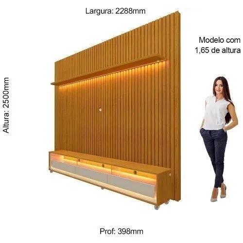 Rack com Painel para TV até 90 Polegadas LED 3 Gavetas Nobre Clean 100% MDF - - Foto 2