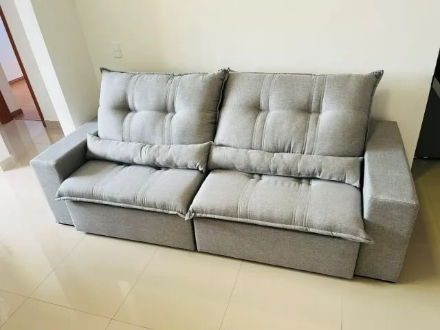 Sofá Paris Retrátil e Reclinável 2,30m Veludo Luxo