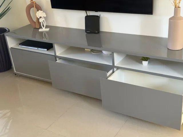Rack e Painel, 100% MDF, laca, 2,20 de largura - Foto 3