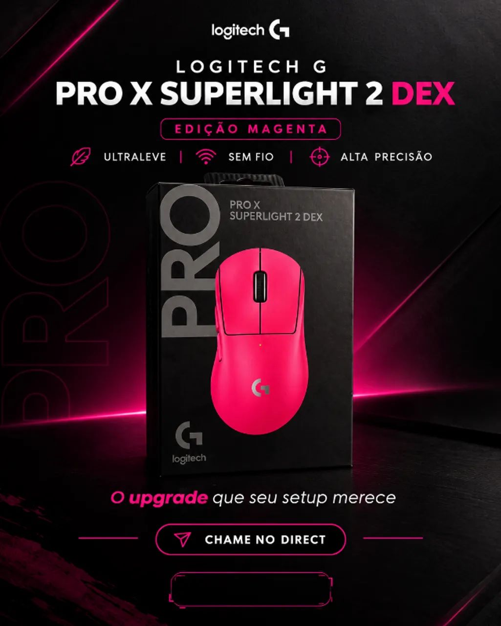 Mouse Logitech G PRO X SUPERLIGHT 2 DEX Magenta