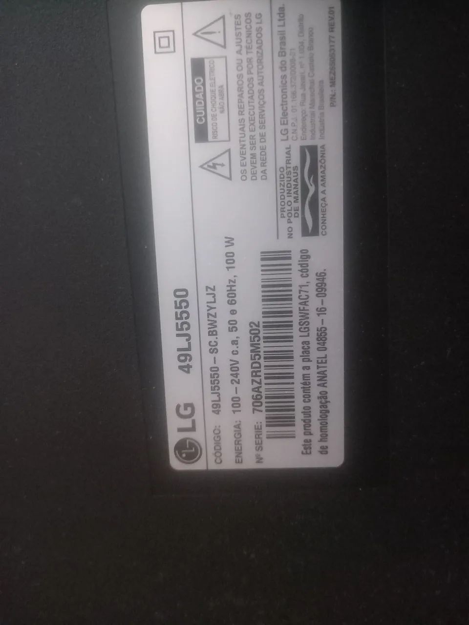 TV LG SMART 49 POLEGADAS,  TELA TRINCADA, E NOTA FISCAL,  - Foto 3