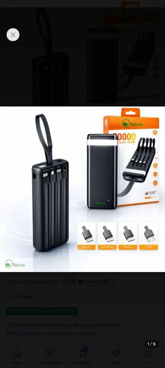 Power bank 20000mah - Acessórios de Celular - São Gonçalo