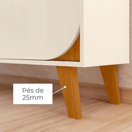 Rack Bancada com Painel Duna Cinamomo/Off White para Tv até 65 Polegadas - Madetec - Foto 4