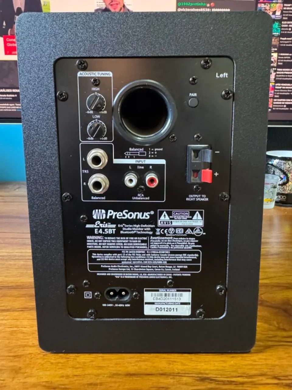 Monitor de Áudio PreSonus Eris E4.5BT (Bluetooth) + 2 Cabos P10 TRS - Foto 3