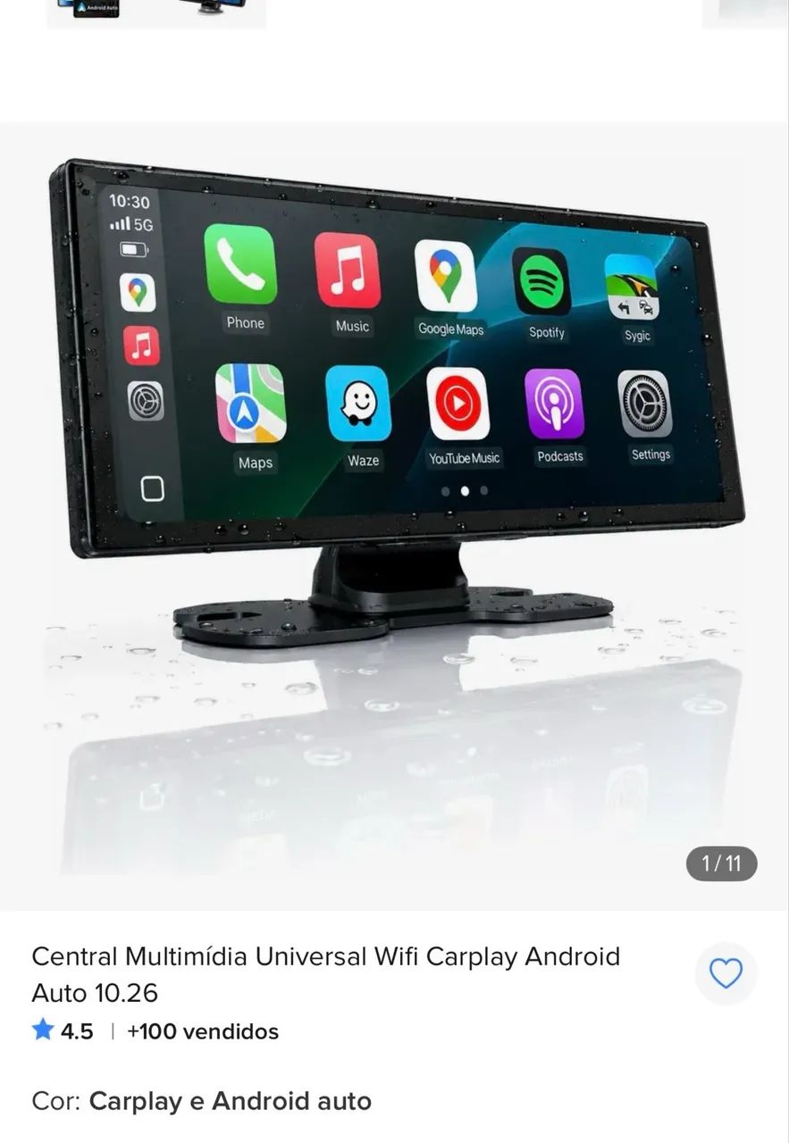 Central Multimídia Universal Wifi Carplay Android Auto 10.26 - Foto 5