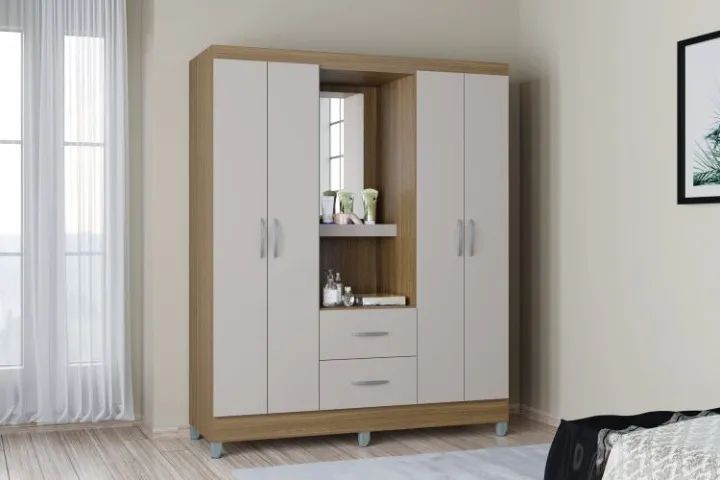 (PAGUE NA ENTREGA)Guarda-roupa Capelinha Córdoba 4P2G - Foto 3
