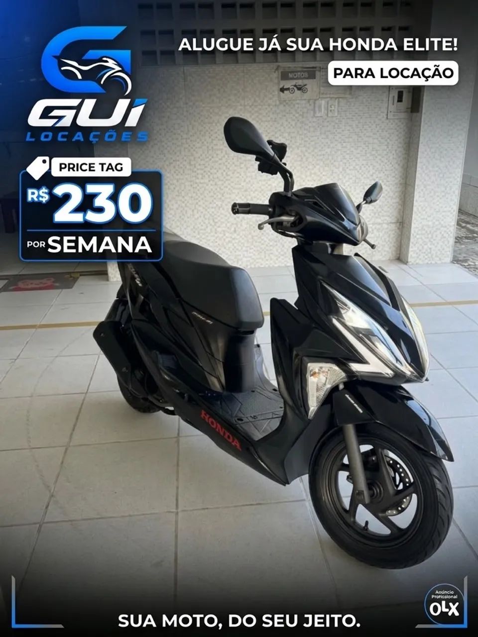 ALUGUEL DE MOTO HONDA ELITE 