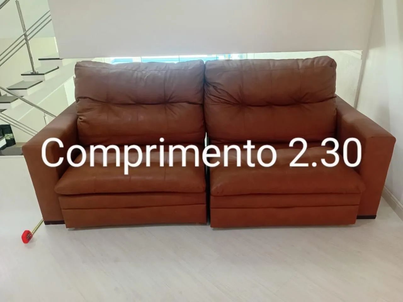 Sofá  retrátil  em couro ligítimo  - Foto 4