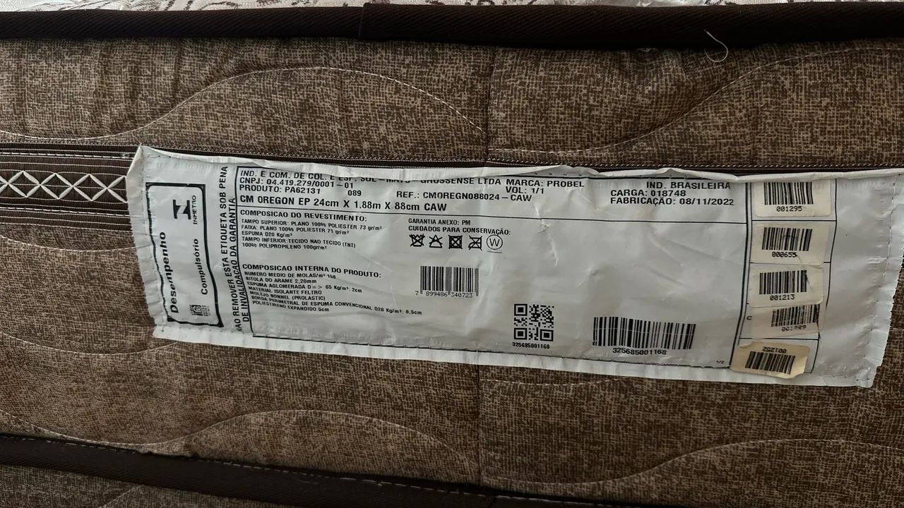 CAMA BOX + COLCHÃO SOLTEIRO PROBEL OREGON - Foto 2
