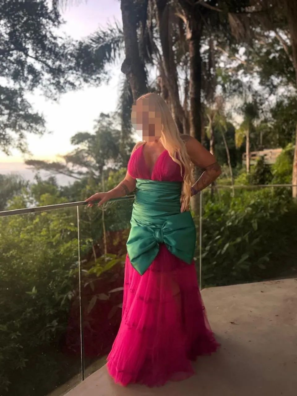 Vestido Drapeado com Tule - Foto 2
