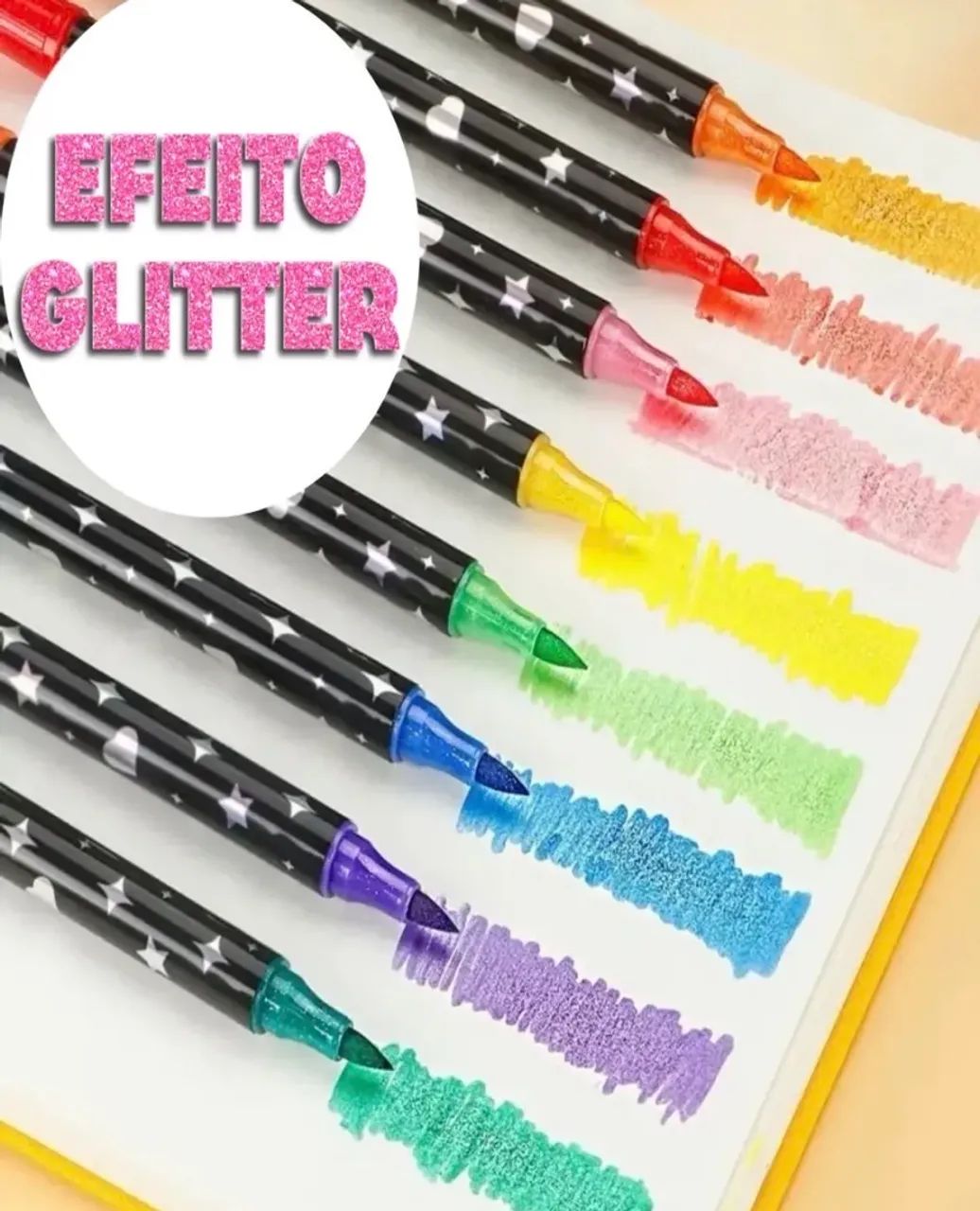 24 Canetas marcadoras com glitter (48 Cores) - Foto 3
