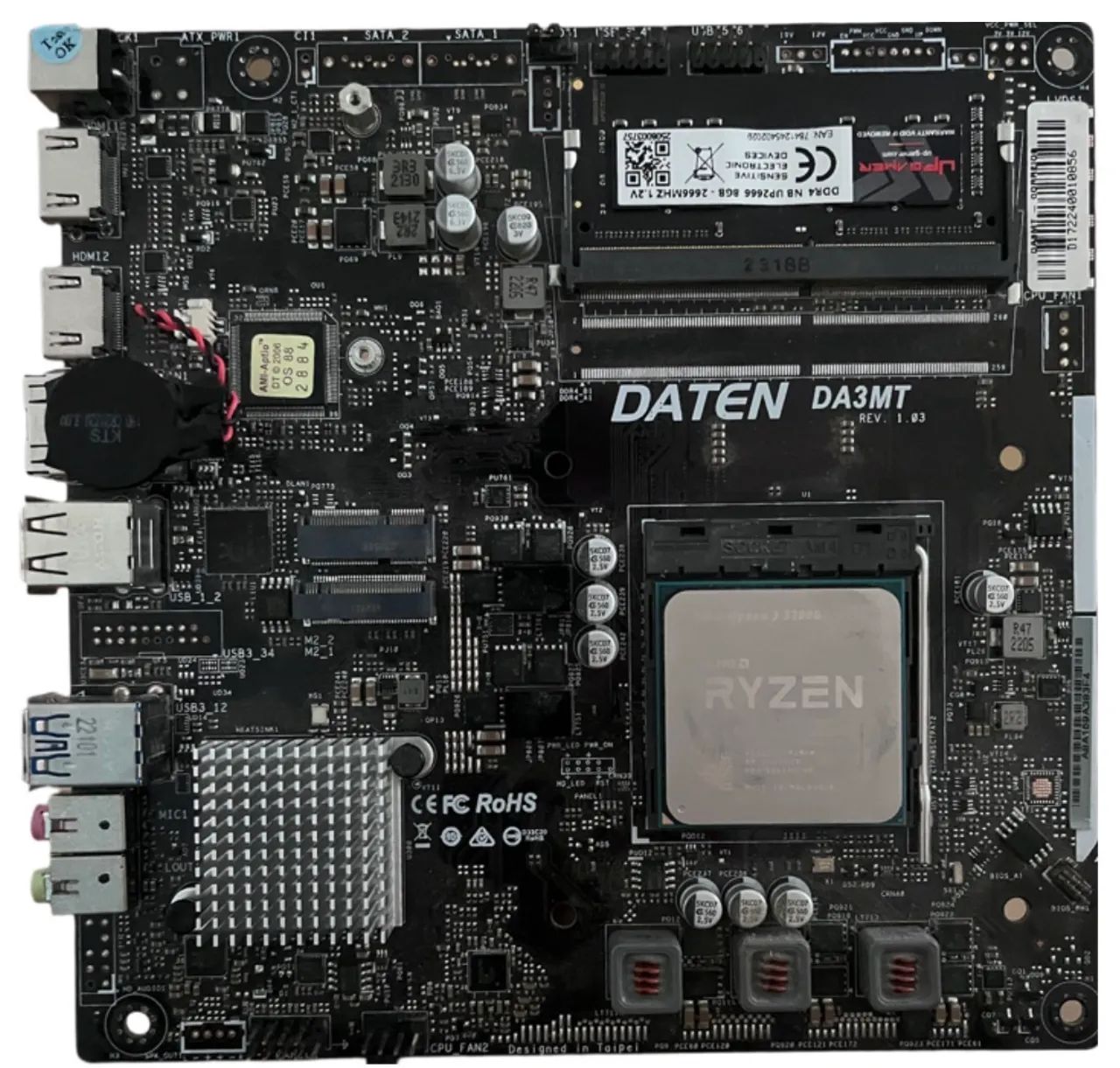 KIT Thin ITX - DATEN DA3MT - Ryzen 3 3200G - 8GB RAM DDR4 - Foto 2