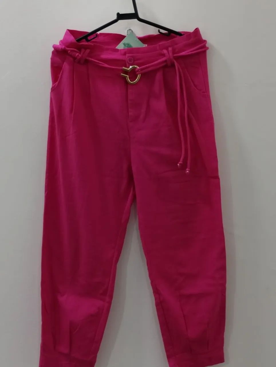 Calça cropped rosa