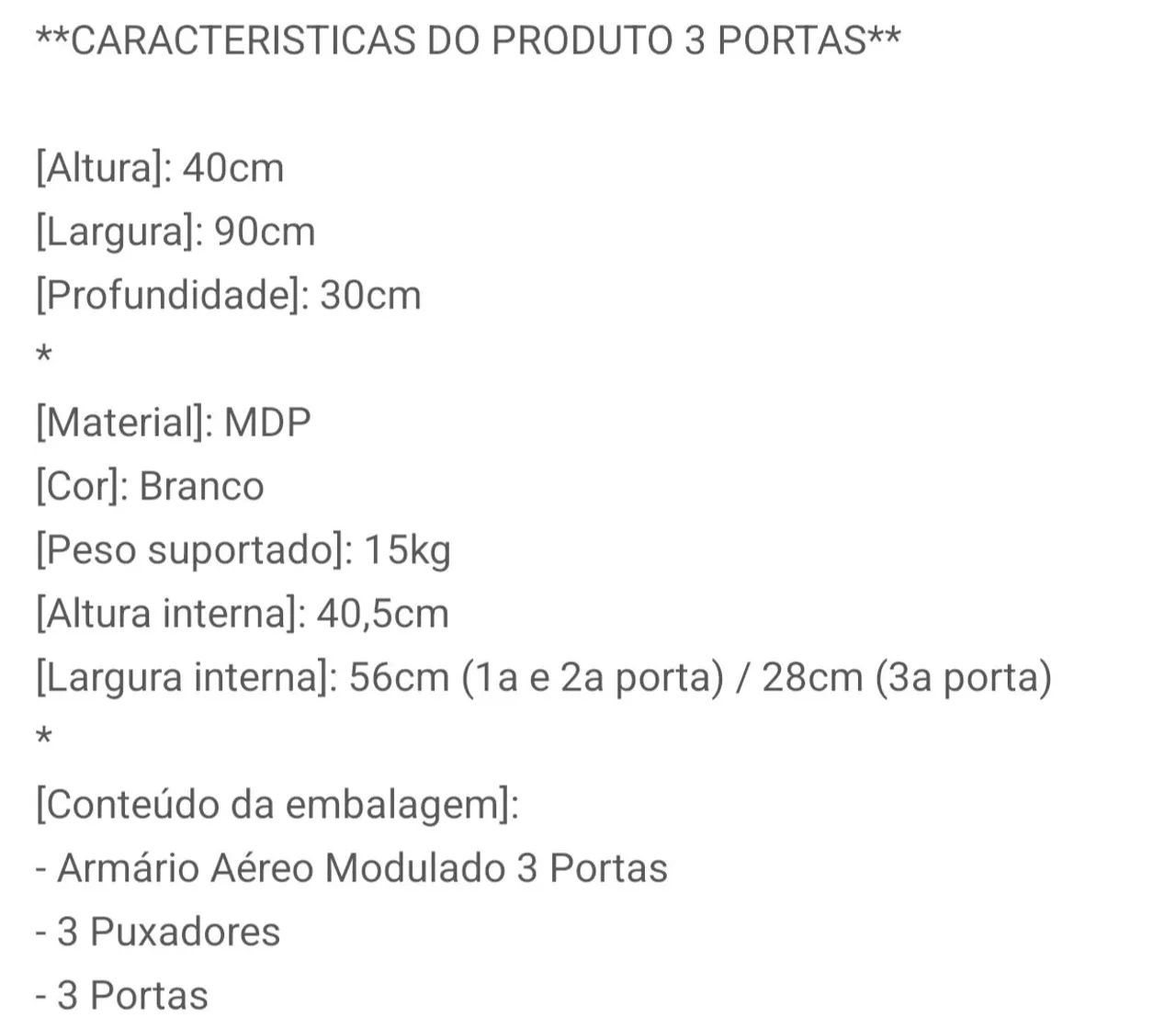 Armário Branco Multiuso de cozinha Aéreo65082883680897122