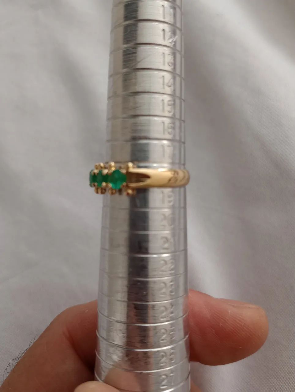 Anel de ouro 18k com esmeraldas - jóia de ouro 18k - Foto 4