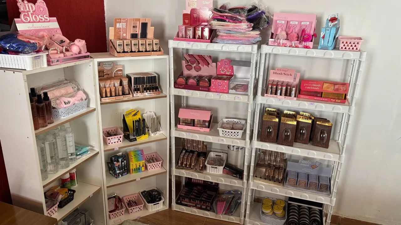 Fundo de loja de maquiagem 