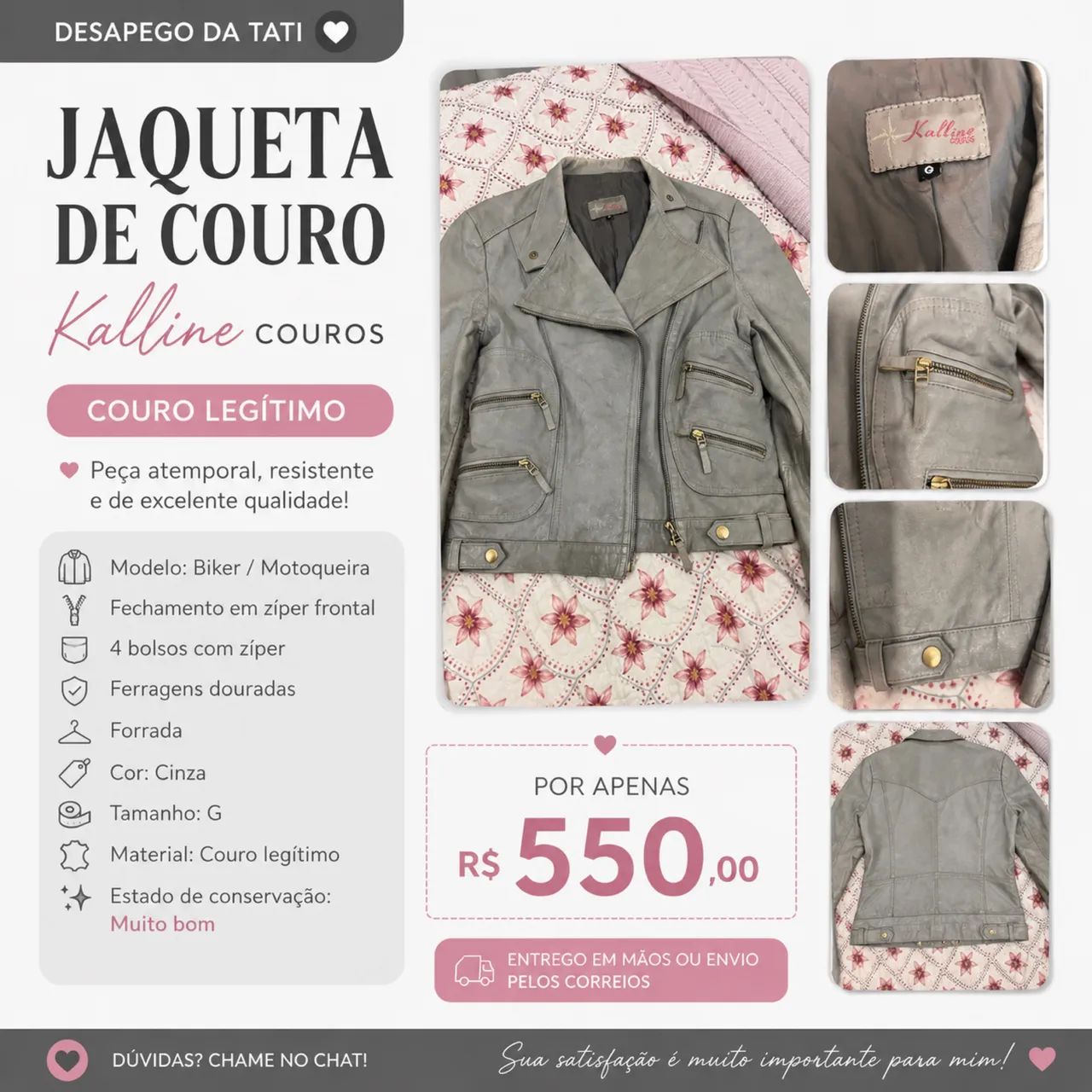 Jaqueta de couro legítimo  - Foto 2