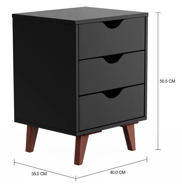 Mesa de cabeceira TOK & STOK modelo Lin com 3 gavetas - Foto 3
