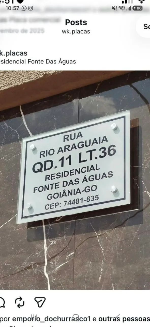 Placa de endereço 