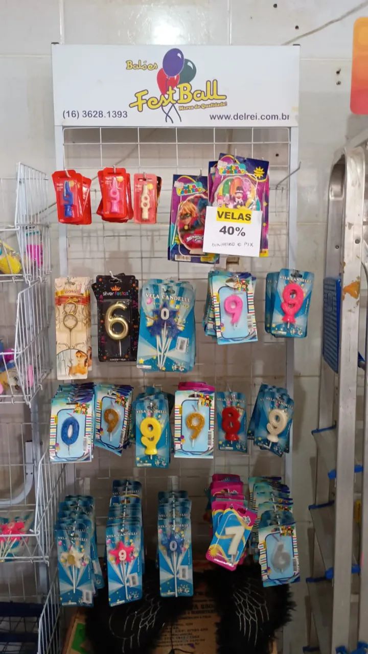 EXPOSITOR / VELAS / BALÕES / DIVERSOS PRODUTOS