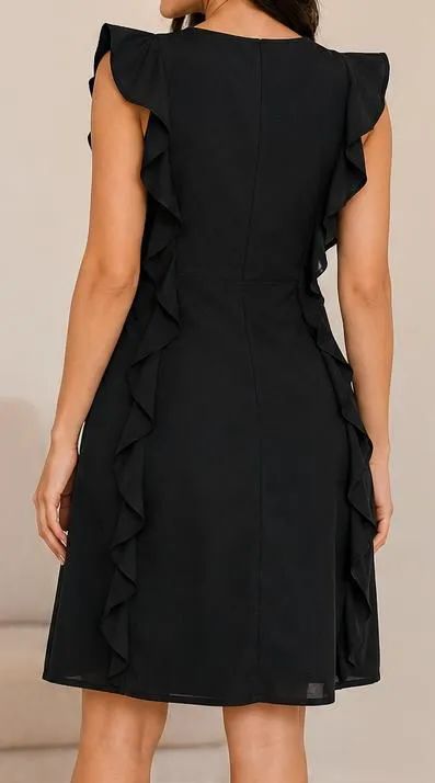 Lindo Vestido Preto com Babados  - Foto 3