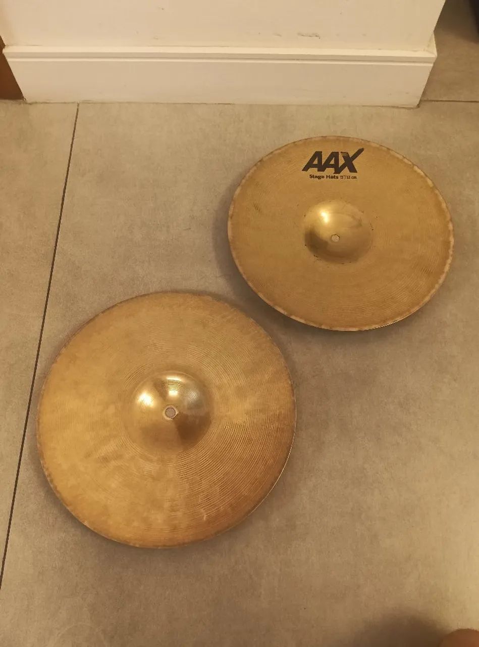 ## Pratos chimbal de bateria Sabian AAX Stage Hats 13, B20, estruturas impecáveis!!! - Foto 5