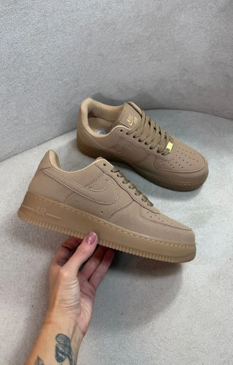  Tenis Nike Air force Camurça Luxo Marrom 