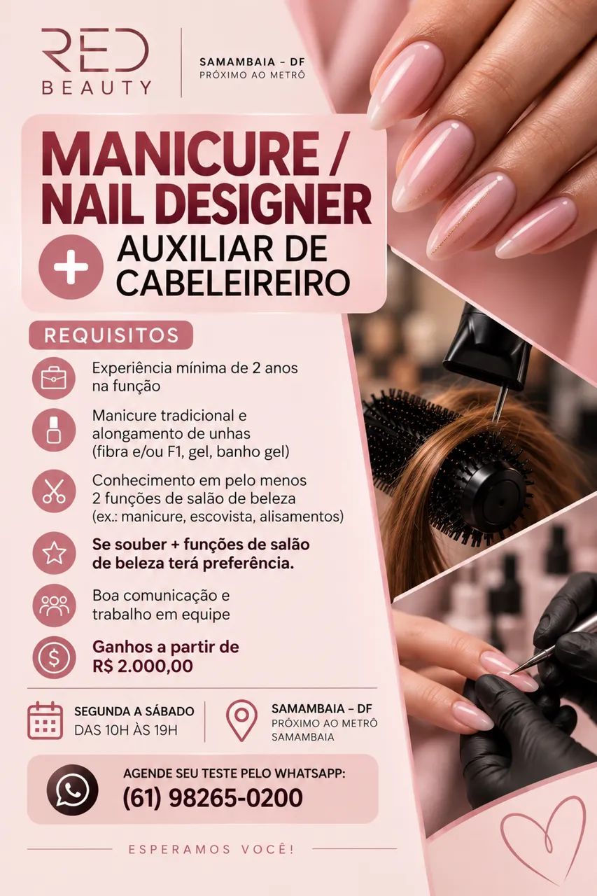 R$2mil ?Nail    Aux cabeleireiro 