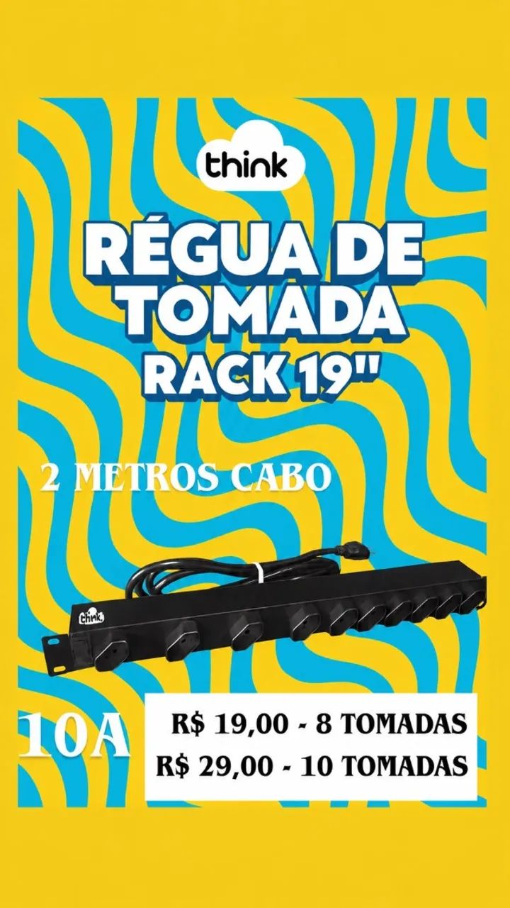 RÉGUA DE TOMADA PARA RACK 19 POLEGADAS