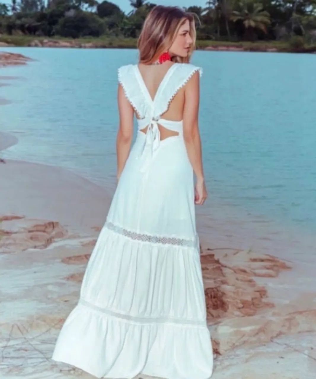 Vestido joiola branco longo  - Foto 2