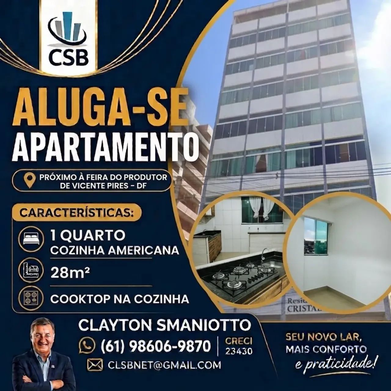ALUGO APTO 1 QUARTO - EDF. CRISTAL 2