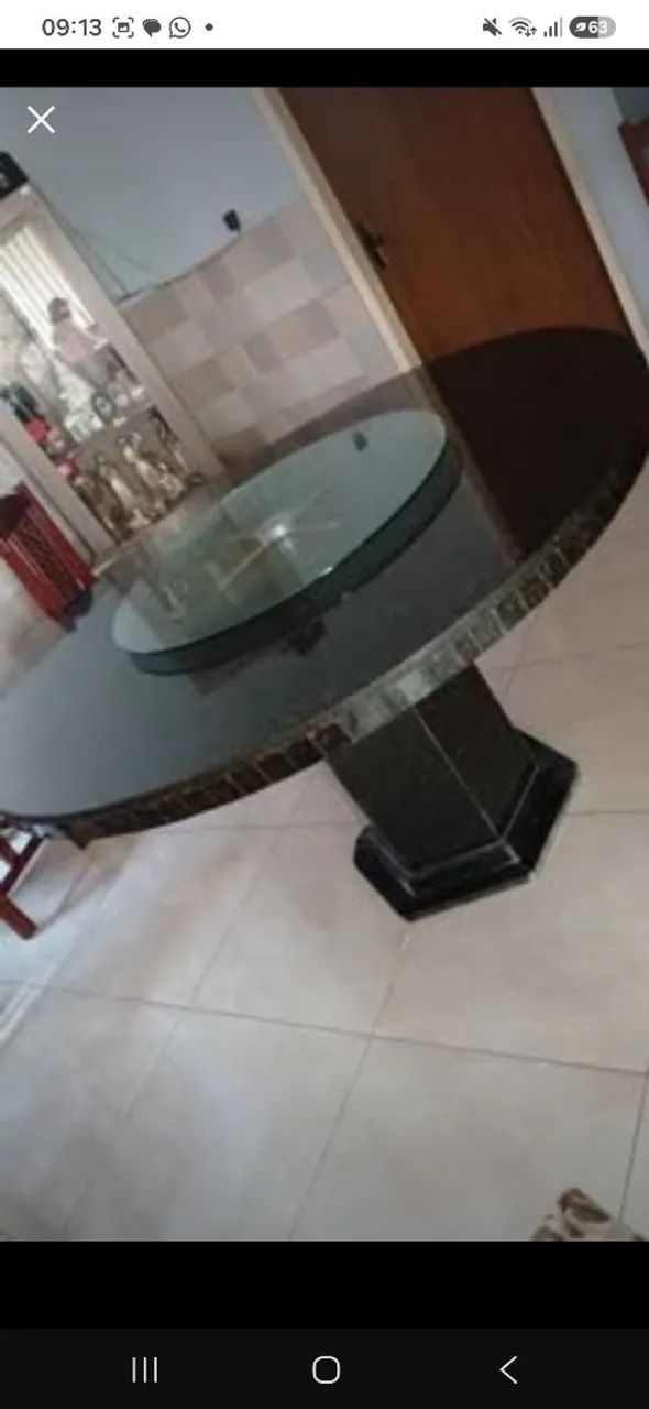 Mesa de Mármore com centro giratório de vidro - Foto 4