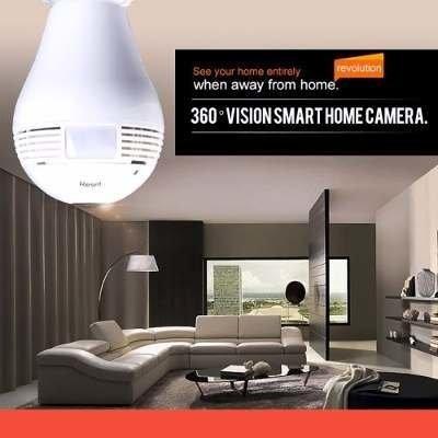 Lâmpada Espiã Câmera Ip Led Wifi Hd Panorâmica 360º Celular - Foto 2