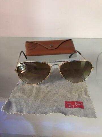 RayBan Aviador Feminino Marrom degradê