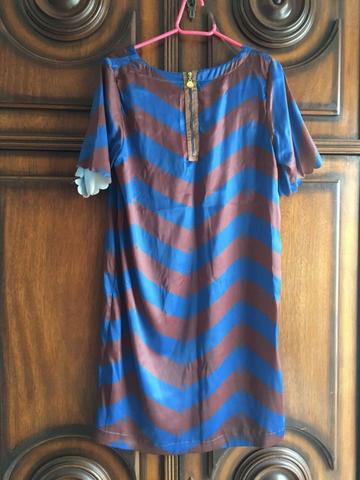 Vestido azul e marrom - Foto 2