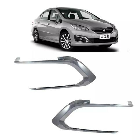 Par Friso Moldura Cromado Milha Peugeot 408 2017 2018 2019