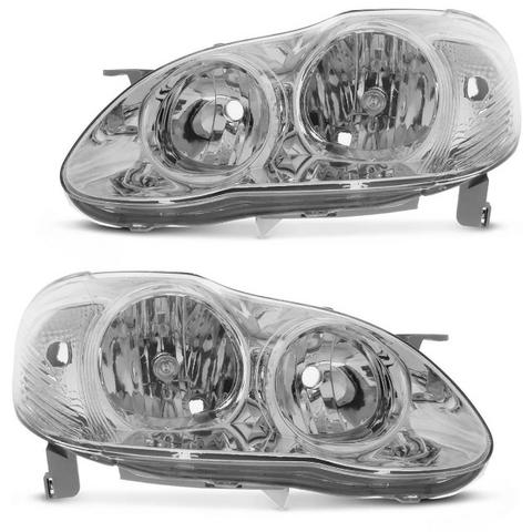 Par Farol Cromado Toyota Corolla 2003 2004 05 2006 2007 2008 - Foto 4