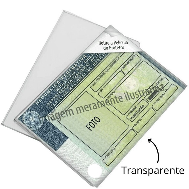 CAPA PORTA ACRÍLICO PLÁSTICO CNH CARTEIRA HABILITAÇÃO - Foto 3
