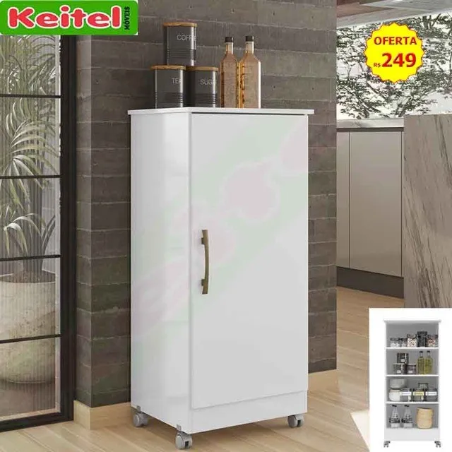 Balcão 1 Porta Lírio Com Rodinhas Branco
