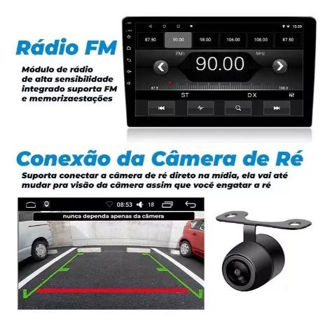 Multimídia 9 Polegadas Entrada 1 Din Radio Espelhamento Bluetooth Usb Aux Mp5Carro Veicula - Foto 4