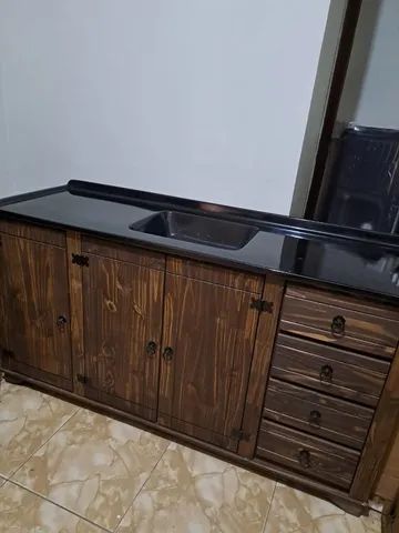 Balcão de Pia De 1,60  com Tampo Granitado - Foto 3