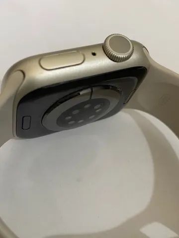 Apple Watch 7 41mm prata vitrine bateria 95% starlight brio - Foto 3