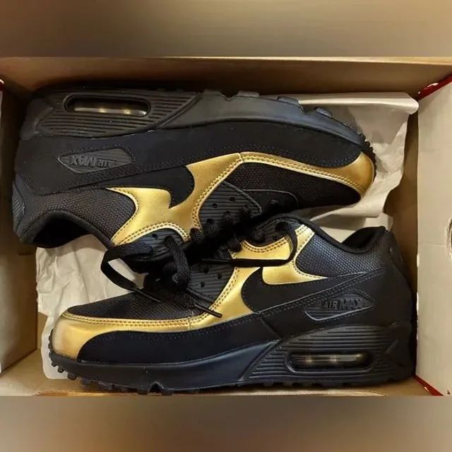 Air max 90 store preto com dourado